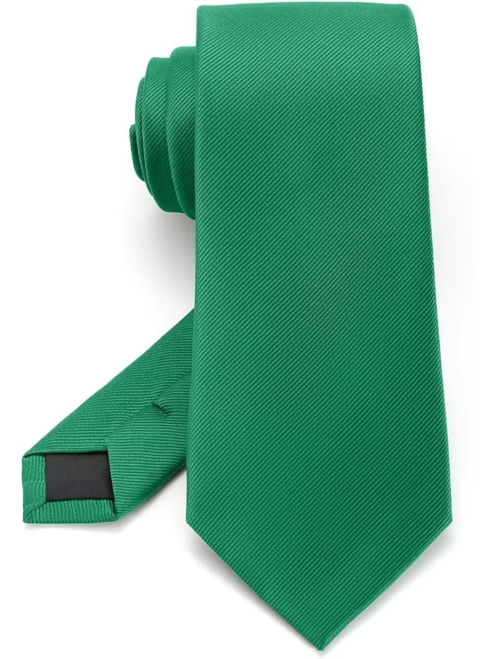 Men's Emerald Green Twill Diagonal Textured Formal Necktie For Business Dress